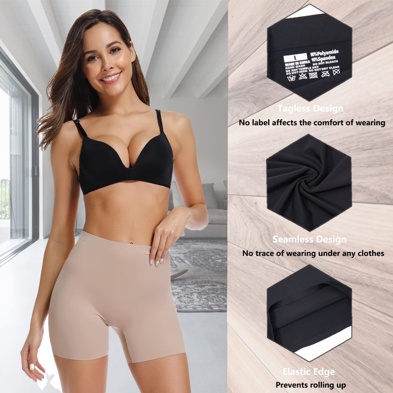 JOYSHAPER Anti Chafing Underwear for Women Seamless Boyshorts Panties Smooth Slips Shorts for Women Under Dress - Image 3